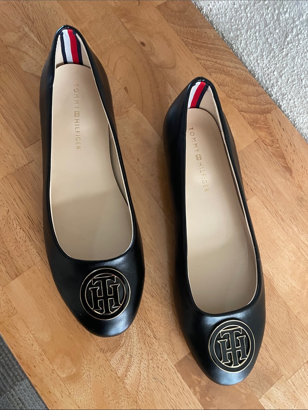 Tommy Hilfiger Black Logo Ballet Flats